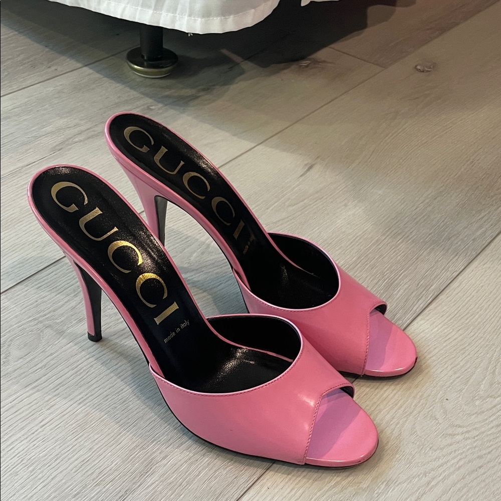 Gucci Vibrant Pink Open-Toe Heels